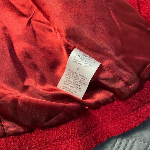 Pendleton Boiled Wool Jacket Red Double Breast Coat Heritage Ruby Women's L Wrap - Picture 4 of 7